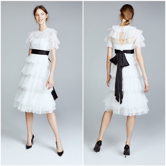 Needle & Thread Dresses & Skirts - Needle & Thread White Tiered Ruffle Tulle Dress 10